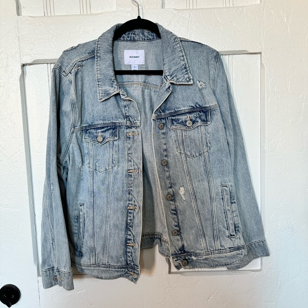Old Navy Light Blue Distressed Jean Jacket